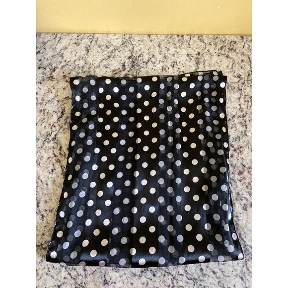 Womens Rectangle Scarf White Polka Dot Sheer Goth - Picture 5 of 8